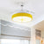 Yellow Round Semi Mount Light Modernist Style LED Acrylic Ceiling Fan Light with Lemon Pattern for Bedroom Yellow Clearhalo 'Ceiling Fans with Lights' 'Ceiling Fans' 'Kids Ceiling Fans' 'Kids' Lighting' 220598