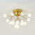 Branch Bedroom Flush Mount Chandelier Metallic Minimalist LED Semi Flush Light Fixture 15 Gold A Clearhalo 'Ceiling Lights' 'Close To Ceiling Lights' 'Close to ceiling' 'Semi-flushmount' Lighting' 2206004
