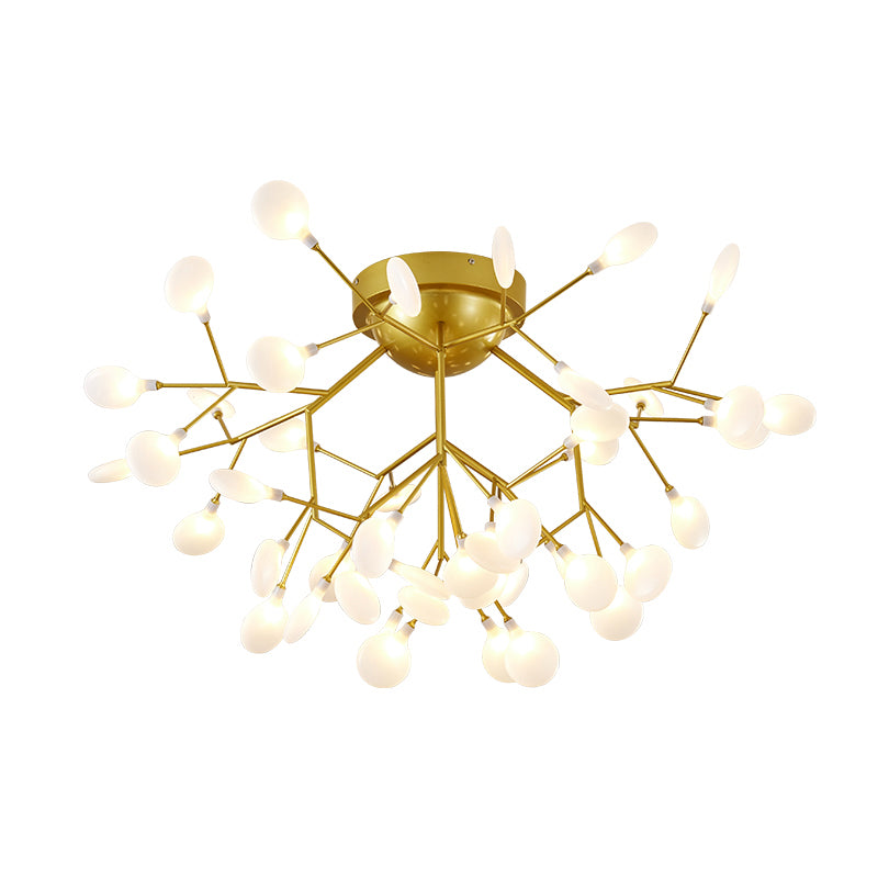 Branch Bedroom Flush Mount Chandelier Metallic Minimalist LED Semi Flush Light Fixture Clearhalo 'Ceiling Lights' 'Close To Ceiling Lights' 'Close to ceiling' 'Semi-flushmount' Lighting' 2206006