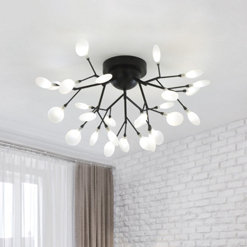 Firefly Shade LED Semi Flush Postmodern Firefly Living Room Ceiling Mount Chandelier Clearhalo 'Ceiling Lights' 'Close To Ceiling Lights' 'Close to ceiling' 'Semi-flushmount' Lighting' 2206014