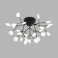 Firefly Shade LED Semi Flush Postmodern Firefly Living Room Ceiling Mount Chandelier 27 Black Clearhalo 'Ceiling Lights' 'Close To Ceiling Lights' 'Close to ceiling' 'Semi-flushmount' Lighting' 2206018