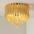 Drum Ceiling Light Fixture Modern Metal Shade 5 Lights Brass Flush Mount Light with Crystal Block Drop Brass Clearhalo 'Ceiling Lights' 'Close To Ceiling Lights' 'Close to ceiling' 'Flush mount' Lighting' 220607