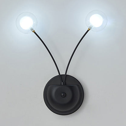 Shaded Living Room LED Wall Mounted Light Glass Nordic Simplicity Wall Lighting Fixture 2.0 Black Clearhalo 'Cast Iron' 'Glass' 'Industrial' 'Modern wall lights' 'Modern' 'Tiffany' 'Traditional wall lights' 'Wall Lamps & Sconces' 'Wall Lights' Lighting' 2206101