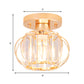 Gold Lantern Frame Ceiling Light Modern 1 Light Rectangular-Cut Crystal Semi Flush Mount Light Clearhalo 'Ceiling Lights' 'Close To Ceiling Lights' 'Close to ceiling' 'Semi-flushmount' Lighting' 220662