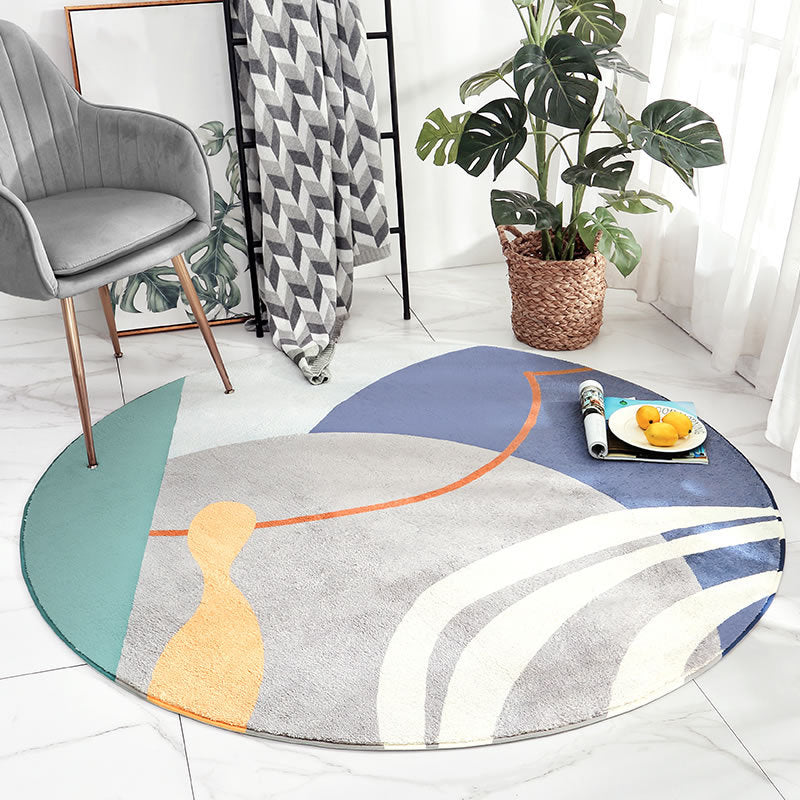 Cute Kids Room Rug Multi Color Plant Printed Area Carpet Polyster Anti-Slip Backing Machine Washable Rug Grey Clearhalo 'Area Rug' 'Rug' 2207883