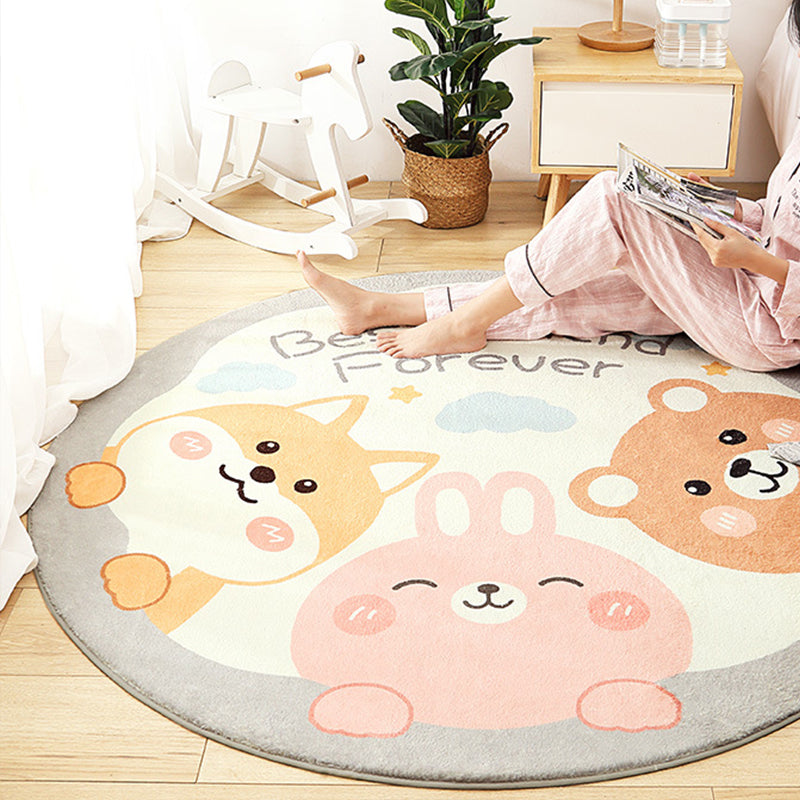 Lovely Animal Patterned Rug Multi-Color Synthetics Carpet Non-Slip Backing Washable Rug for Kids Bedroom Clearhalo 'Area Rug' 'Rug' 2207902