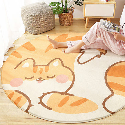 Lovely Animal Patterned Rug Multi-Color Synthetics Carpet Non-Slip Backing Washable Rug for Kids Bedroom Orange Clearhalo 'Area Rug' 'Rug' 2207907
