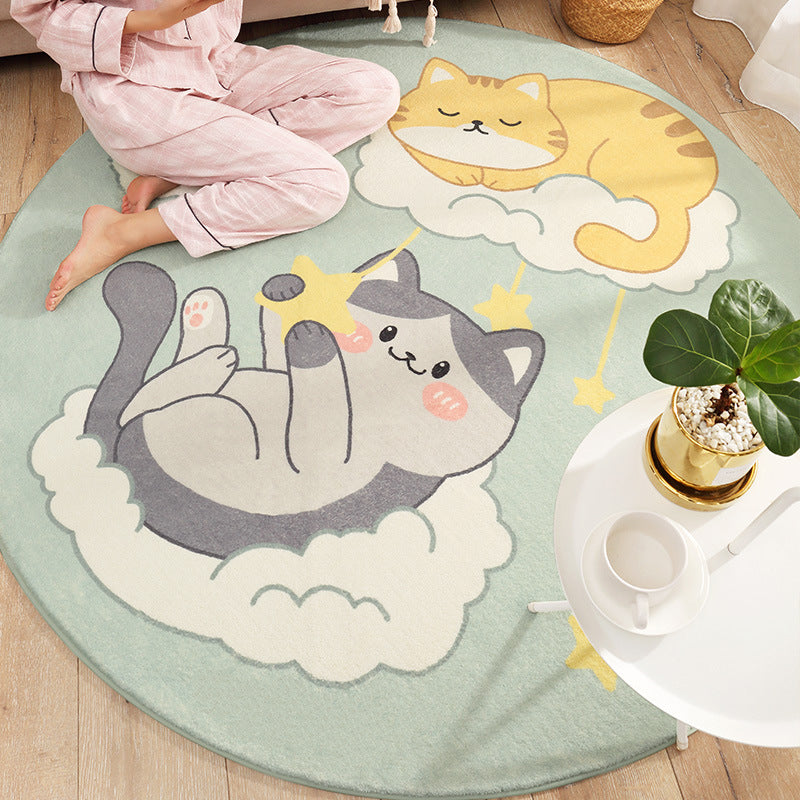 Lovely Animal Patterned Rug Multi-Color Synthetics Carpet Non-Slip Backing Washable Rug for Kids Bedroom Light Green Clearhalo 'Area Rug' 'Rug' 2207912