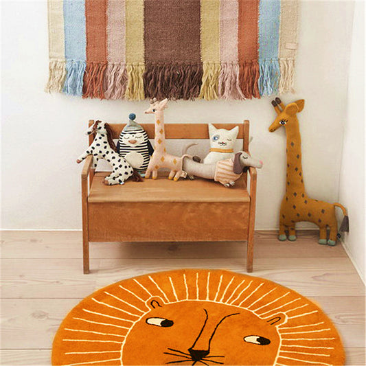 Multi-Colored Childrens Room Rug Relaxing Animal Print Area Carpet Cotton Blend Anti-Slip Backing Indoor Rug Clearhalo 'Area Rug' 'Rug' 2207919