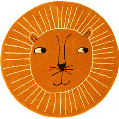 Multi-Colored Childrens Room Rug Relaxing Animal Print Area Carpet Cotton Blend Anti-Slip Backing Indoor Rug Orange Clearhalo 'Area Rug' 'Rug' 2207924