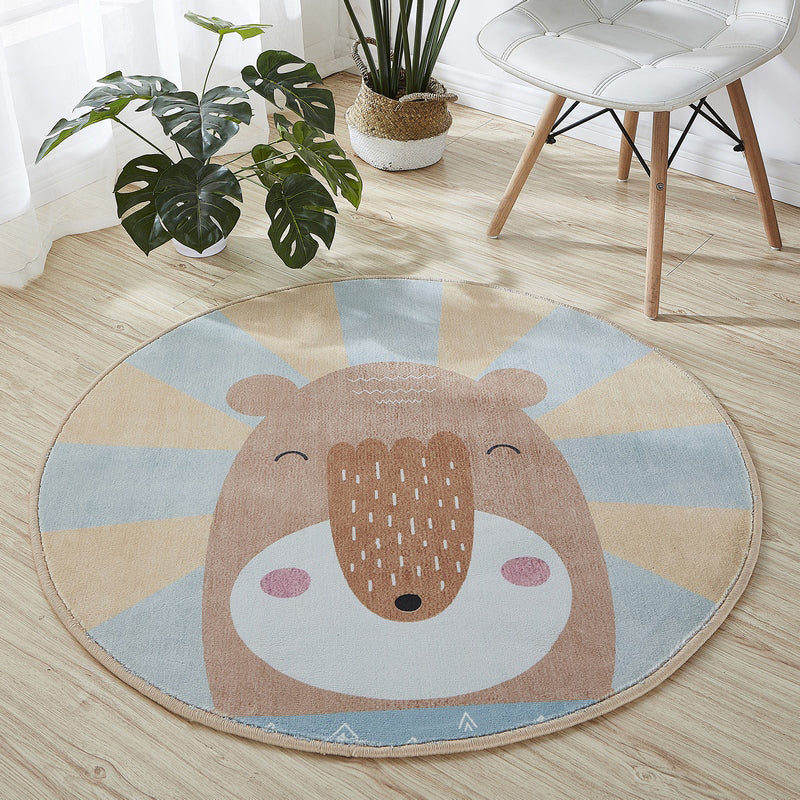 Cute Cartoon Printed Rug Multi-Color Cotton Blend Indoor Rug Non-Slip Backing Easy Care Carpet with Border for Room Dark Camel Clearhalo 'Area Rug' 'Rug' 2207932
