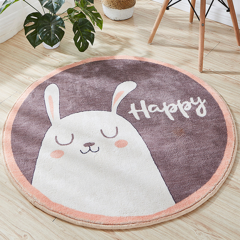 Cute Cartoon Printed Rug Multi-Color Cotton Blend Indoor Rug Non-Slip Backing Easy Care Carpet with Border for Room Clearhalo 'Area Rug' 'Rug' 2207933