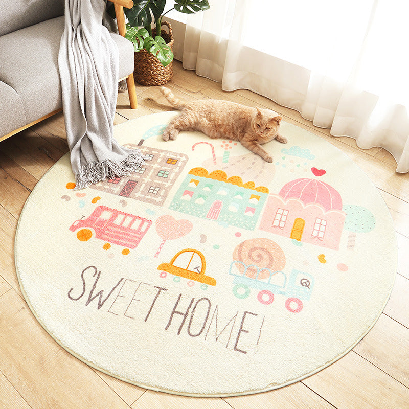 Multi Colored Nursery Rug Novelty Cartoon Animal Pattern Carpet Polyster Non-Slip Backing Machine Washable Rug Clearhalo 'Area Rug' 'Rug' 2207939