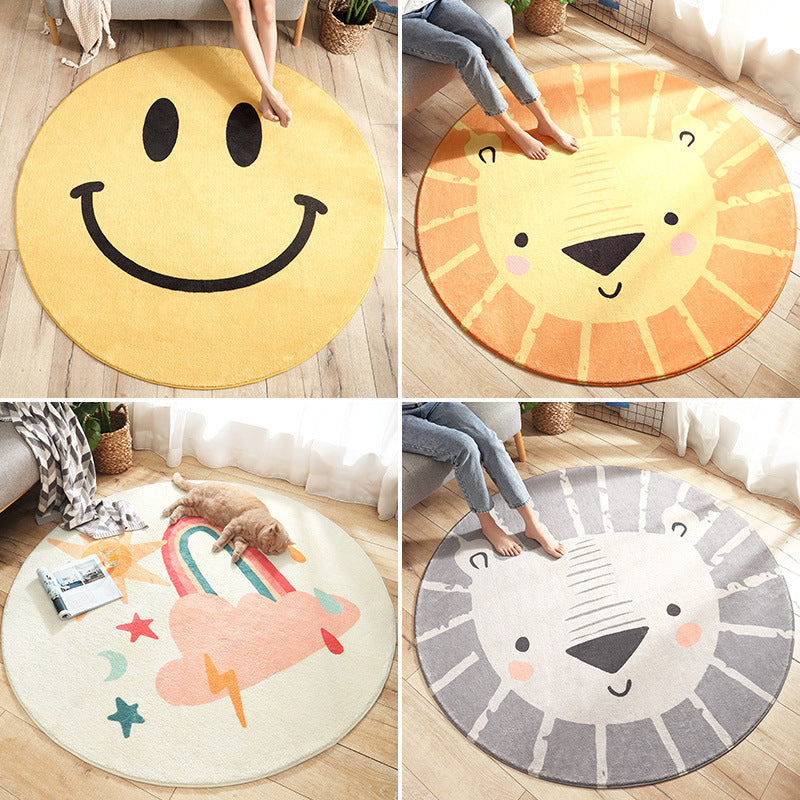 Multi Colored Nursery Rug Novelty Cartoon Animal Pattern Carpet Polyster Non-Slip Backing Machine Washable Rug Clearhalo 'Area Rug' 'Rug' 2207941