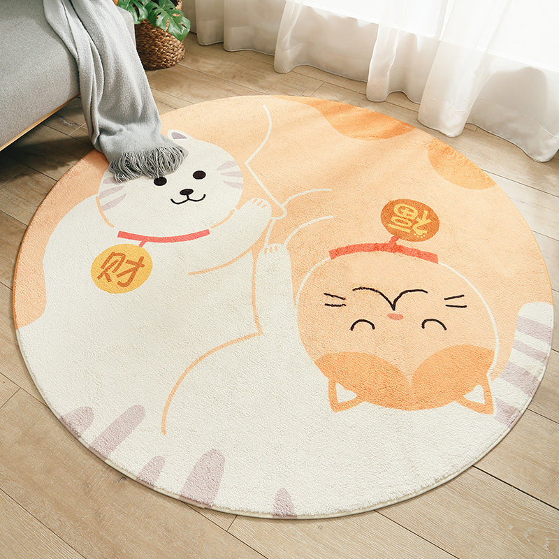 Multi Colored Nursery Rug Novelty Cartoon Animal Pattern Carpet Polyster Non-Slip Backing Machine Washable Rug Clearhalo 'Area Rug' 'Rug' 2207945
