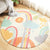 Multi Colored Nursery Rug Novelty Cartoon Animal Pattern Carpet Polyster Non-Slip Backing Machine Washable Rug Yellow-Red Clearhalo 'Area Rug' 'Rug' 2207946