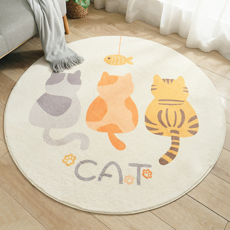 Multi Colored Nursery Rug Novelty Cartoon Animal Pattern Carpet Polyster Non-Slip Backing Machine Washable Rug Clearhalo 'Area Rug' 'Rug' 2207950