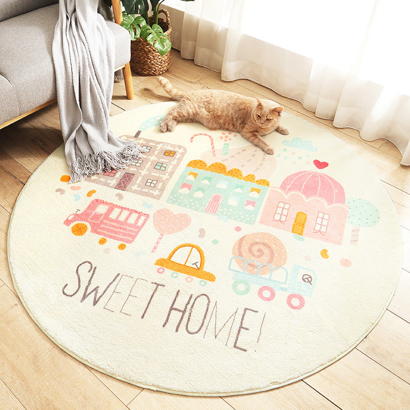 Multi Colored Nursery Rug Novelty Cartoon Animal Pattern Carpet Polyster Non-Slip Backing Machine Washable Rug Clearhalo 'Area Rug' 'Rug' 2207955