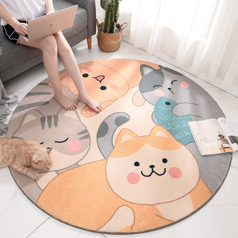Lovely Cartoon Printed Rug Multi-Colored Lamb Wool Carpet Washable Anti-Slip Area Rug for Childrens Bedroom Clearhalo 'Area Rug' 'Rug' 2207958
