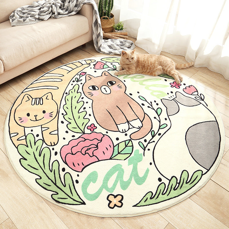 Lovely Cartoon Printed Rug Multi-Colored Lamb Wool Carpet Washable Anti-Slip Area Rug for Childrens Bedroom Clearhalo 'Area Rug' 'Rug' 2207965