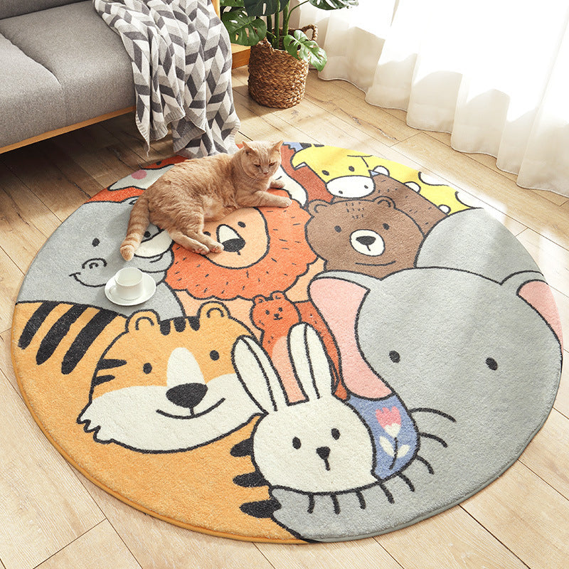 Lovely Cartoon Printed Rug Multi-Colored Lamb Wool Carpet Washable Anti-Slip Area Rug for Childrens Bedroom Yellow-Red Clearhalo 'Area Rug' 'Rug' 2207966
