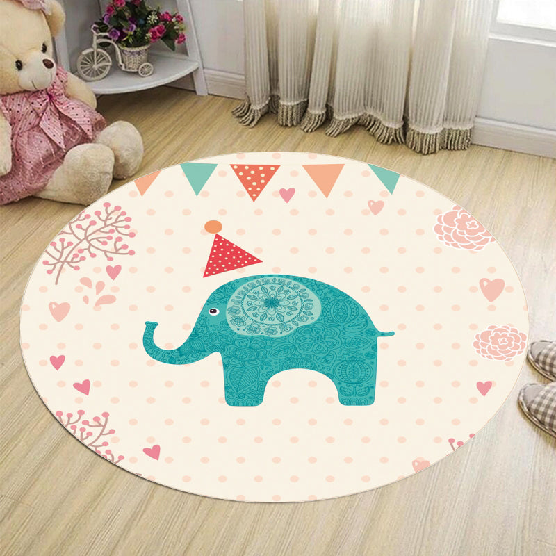 Abstract Bedroom Rug Multi Colored Cartoon Animal Print Indoor Rug Polypropylene Non-Slip Pet Friendly Carpet Light Pink Clearhalo 'Area Rug' 'Rug' 2207979