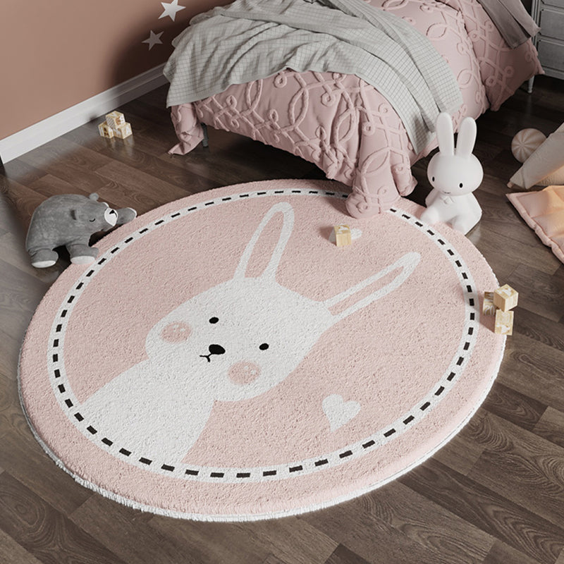 Cute Clean Rug Casual Multi-Color Cute Rug Cotton Blend Cartoon Rabbit Print Carpet ...