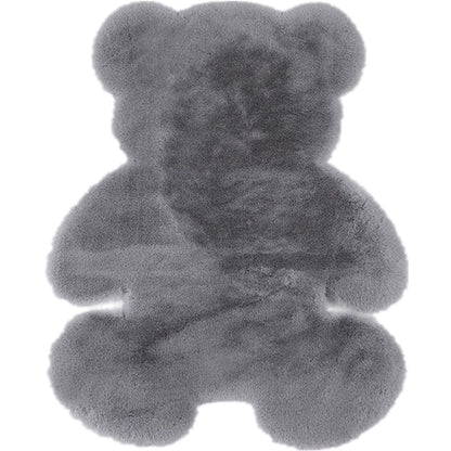 Bear Shape Plain Rug Multi Color Calming Area Carpet Cotton Blend Pet Friendly Machine Washable Rug for Kids Bedroom Grey Clearhalo 'Area Rug' 'Rug' 2207996
