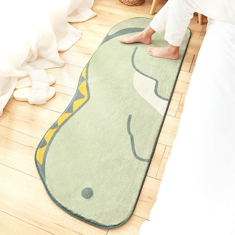 Novelty Cartoon Animal Rug Multi Colored Calming Carpet Synthetics Stain-Resistant Non-Slip Area Rug for Kids Room Light Green 2' x 5'3" Clearhalo 'Area Rug' 'Rug' 2208026