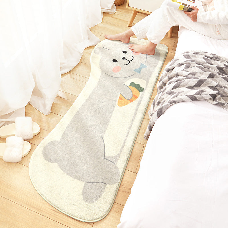 Novelty Cartoon Animal Rug Multi Colored Calming Carpet Synthetics Stain-Resistant Non-Slip Area Rug for Kids Room Light Gray 2' x 5'3" Clearhalo 'Area Rug' 'Rug' 2208030