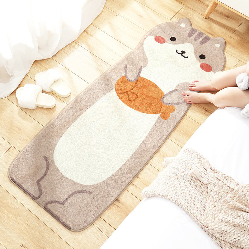 Novelty Cartoon Animal Rug Multi Colored Calming Carpet Synthetics Stain-Resistant Non-Slip Area Rug for Kids Room Grey 2' x 5'3" Clearhalo 'Area Rug' 'Rug' 2208032
