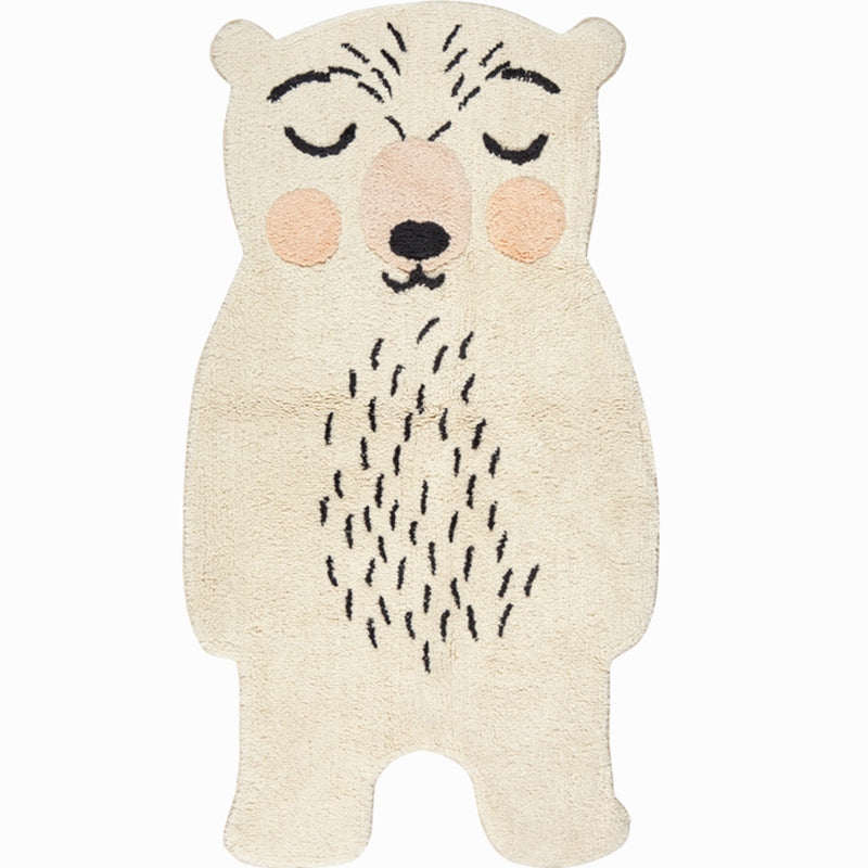 Cute Cartoon Animal Patterned Rug Multi-Color Cotton Blend Rug Anti-Slip Backing Carpet for Childrens Bedroom Dark Beige 2'7" x 4'11" Clearhalo 'Area Rug' 'Rug' 2208043