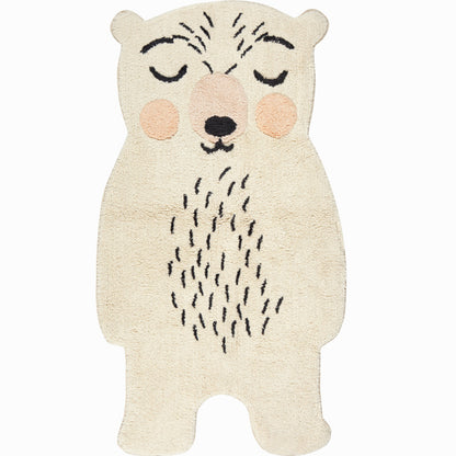 Cute Cartoon Animal Patterned Rug Multi-Color Cotton Blend Rug Anti-Slip Backing Carpet for Childrens Bedroom Dark Beige 2'7" x 4'11" Clearhalo 'Area Rug' 'Rug' 2208043