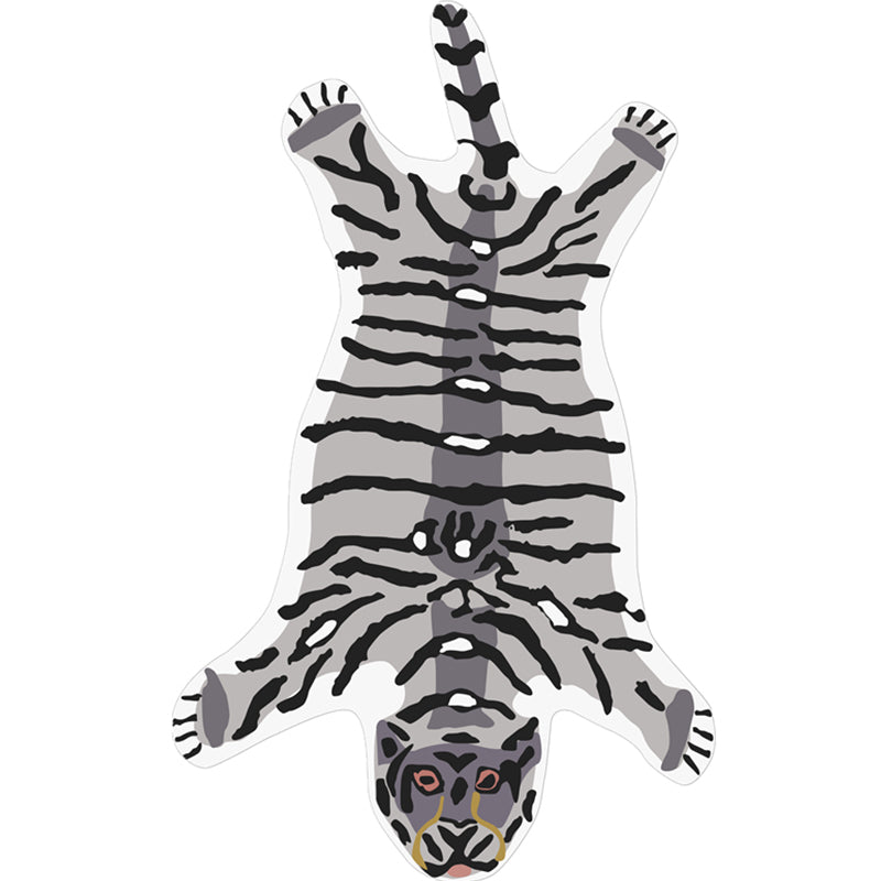 Irregular Animal Patterned Rug Multi-Colored Creative Area Rug Cotton Blend Anti-Slip Backing Carpet for Decoration Grey Clearhalo 'Area Rug' 'Rug' 2208060