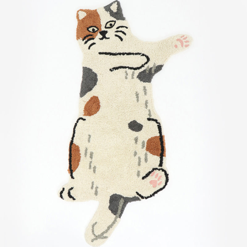 Funky Cartoon Animal Pattern Rug Multi Color Cotton Blend Carpet Machine Washable Non-Slip Rug for Bedroom Beige 3'3" x 5'3" Clearhalo 'Area Rug' 'Rug' 2208065