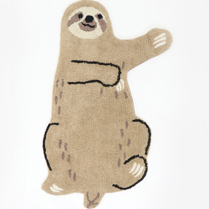 Funky Cartoon Animal Pattern Rug Multi Color Cotton Blend Carpet Machine Washable Non-Slip Rug for Bedroom Light Brown 3'3" x 5'3" Clearhalo 'Area Rug' 'Rug' 2208066