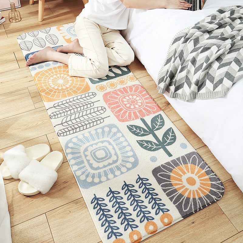 Multi-Color Floral Printed Rug Polyster Relaxing Area Rug Non-Slip Stain-Resistant Carpet for Decoration Blue Clearhalo 'Area Rug' 'Rug' 2208083