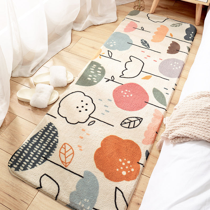 Multi-Color Floral Printed Rug Polyster Relaxing Area Rug Non-Slip Stain-Resistant Carpet for Decoration Yellow-Red Clearhalo 'Area Rug' 'Rug' 2208085