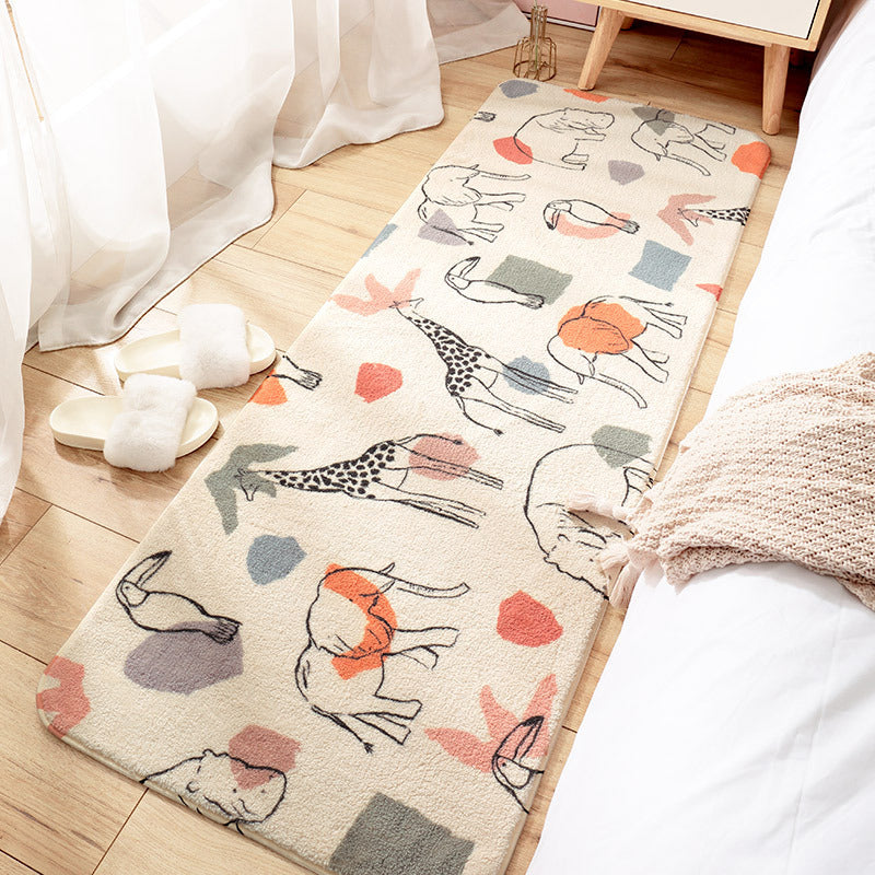 Multi-Color Floral Printed Rug Polyster Relaxing Area Rug Non-Slip Stain-Resistant Carpet for Decoration Beige Clearhalo 'Area Rug' 'Rug' 2208087