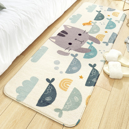 Multi Colored Cute Rug Polypropylene Cartoon Animal Pattern Carpet Anti-Slip Washable Area Rug for Kids Bedroom Grey Clearhalo 'Area Rug' 'Rug' 2208108