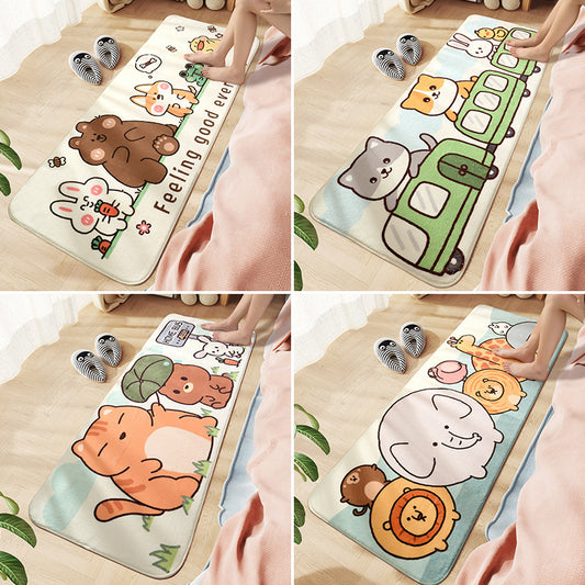 Comfort Childrens Room Rug Multi Colored Cartoon Animal Area Carpet Synthetics Easy Care Pet Friendly Rug Clearhalo 'Area Rug' 'Rug' 2208118