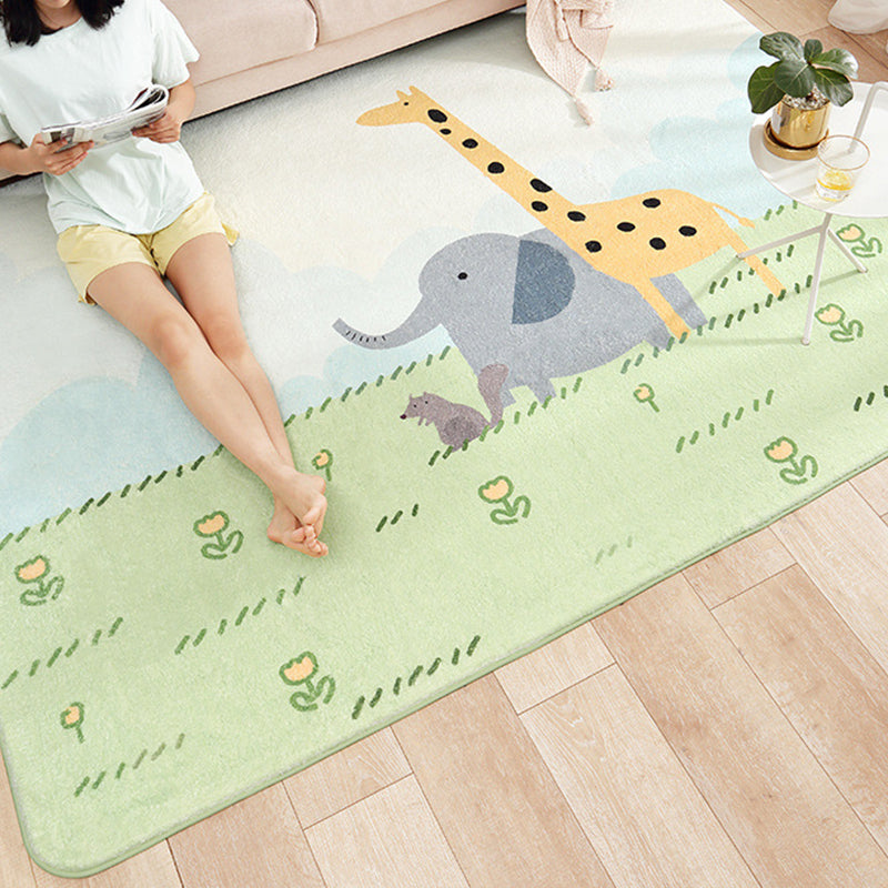 Multi Color Bedroom Rug Relaxing Animal Patterned Carpet Synthetics Stain-Resistant Non-Slip Indoor Rug Green Clearhalo 'Area Rug' 'Rug' 2208134