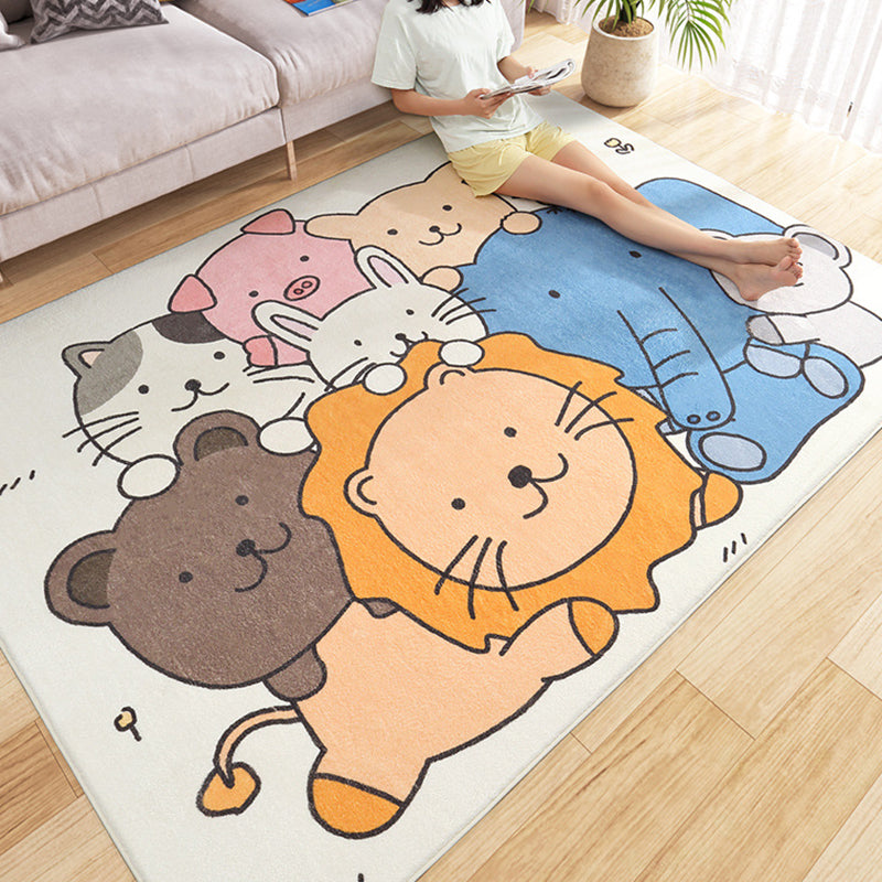 Multi Color Bedroom Rug Relaxing Animal Patterned Carpet Synthetics Stain-Resistant Non-Slip Indoor Rug Yellow Clearhalo 'Area Rug' 'Rug' 2208137