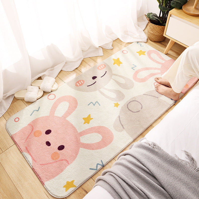Simple Multi Color Cartoon Rug Polyster Calming Carpet Non-Slip Backing Washable Indoor Rug for Kids Room Pink Clearhalo 'Area Rug' 'Rug' 2208144