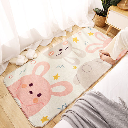 Simple Multi Color Cartoon Rug Polyster Calming Carpet Non-Slip Backing Washable Indoor Rug for Kids Room Pink Clearhalo 'Area Rug' 'Rug' 2208144