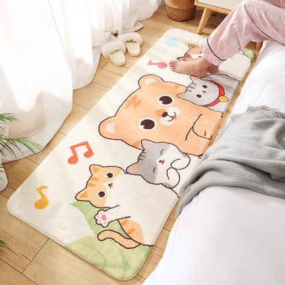 Relaxing Childrens Bedroom Rug Multi-Color Cartoon Animal Printed Carpet Polypropylene Anti-Slip Pet Friendly Rug Light Orange Clearhalo 'Area Rug' 'Rug' 2208155