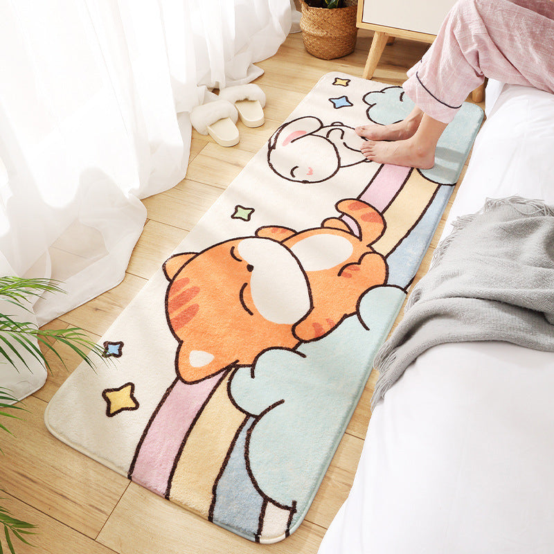 Relaxing Childrens Bedroom Rug Multi-Color Cartoon Animal Printed Carpet Polypropylene Anti-Slip Pet Friendly Rug Yellow-Red Clearhalo 'Area Rug' 'Rug' 2208158