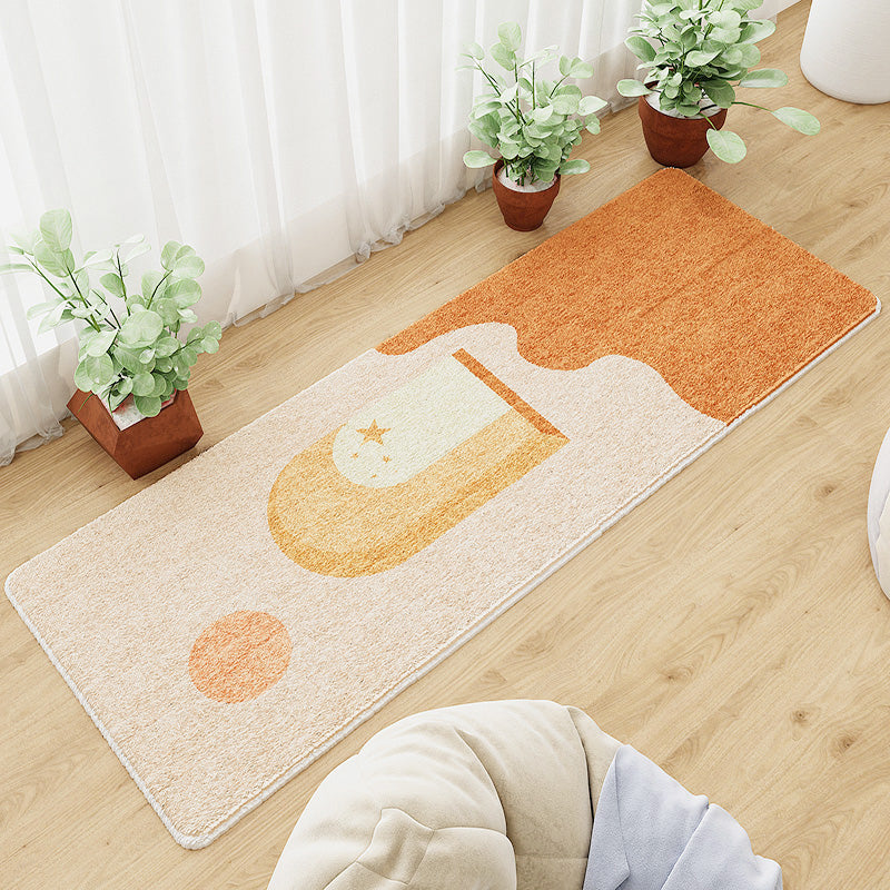 Casual Abstract Patterned Rug Multi Colored Cotton Blend Carpet Pet Friendly Washable Indoor Rug for Bedroom Orange Clearhalo 'Area Rug' 'Rug' 2208165