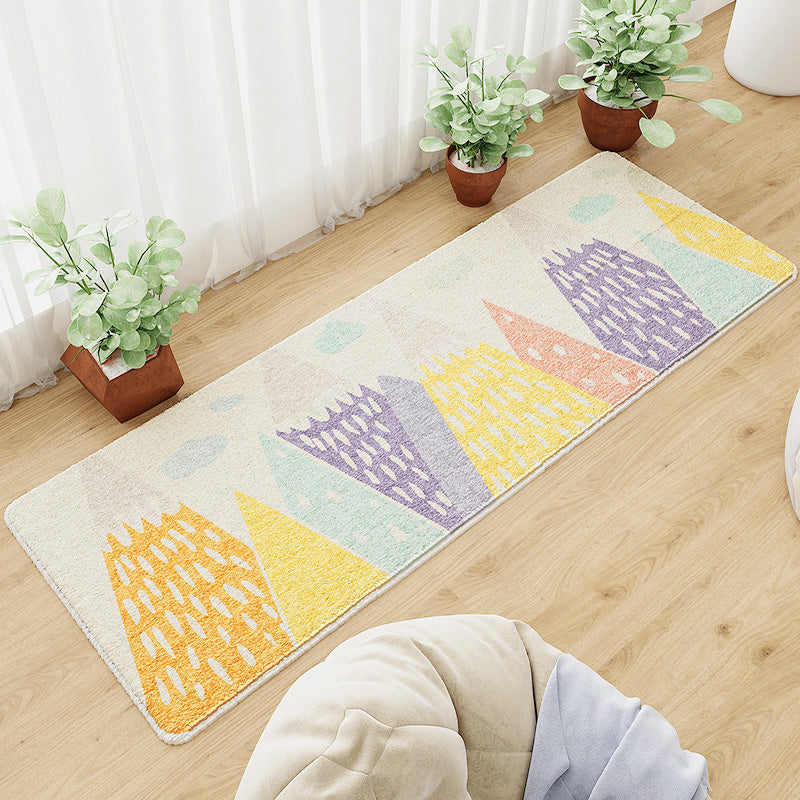 Casual Abstract Patterned Rug Multi Colored Cotton Blend Carpet Pet Friendly Washable Indoor Rug for Bedroom Yellow Clearhalo 'Area Rug' 'Rug' 2208167