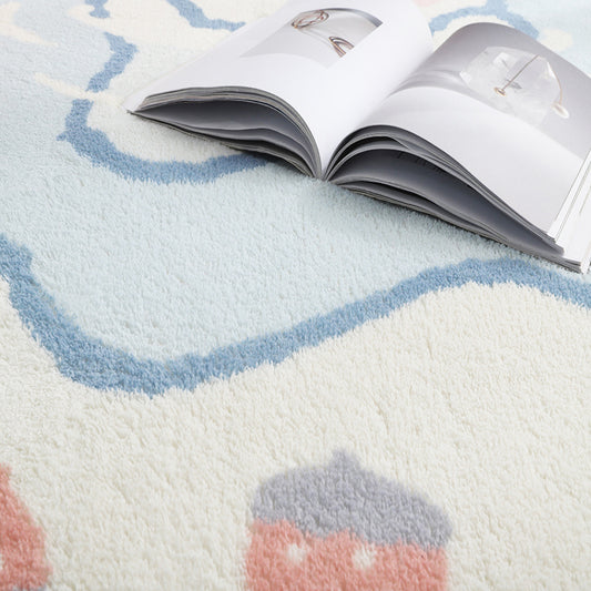 Relaxing Cartoon Bear Print Rug Multi Color Cotton Blend Rug Machine Washable Pet Friendly Carpet for Kids Bedroom Clearhalo 'Area Rug' 'Rug' 2208214